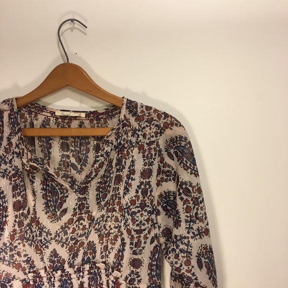 Sheer paisley Anthropologie dress with slip - Picture 2 of 7